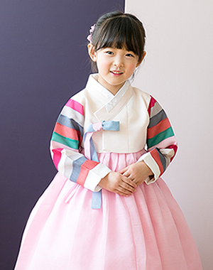 설연 핑크 색동 유아 아동 유치원 여아한복 (1호-8호) 여아한복, 남아한복 